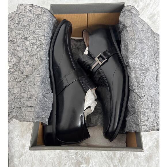 NIB 1990s Stacy Adams Beau Black Leather Monk Strap Dress Shoes Size 9M - Picture 2 of 14